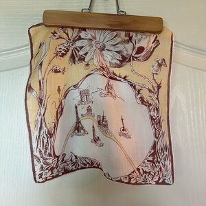 Vintage Paris Themed Souvenir Handkerchief Bandana Scarf